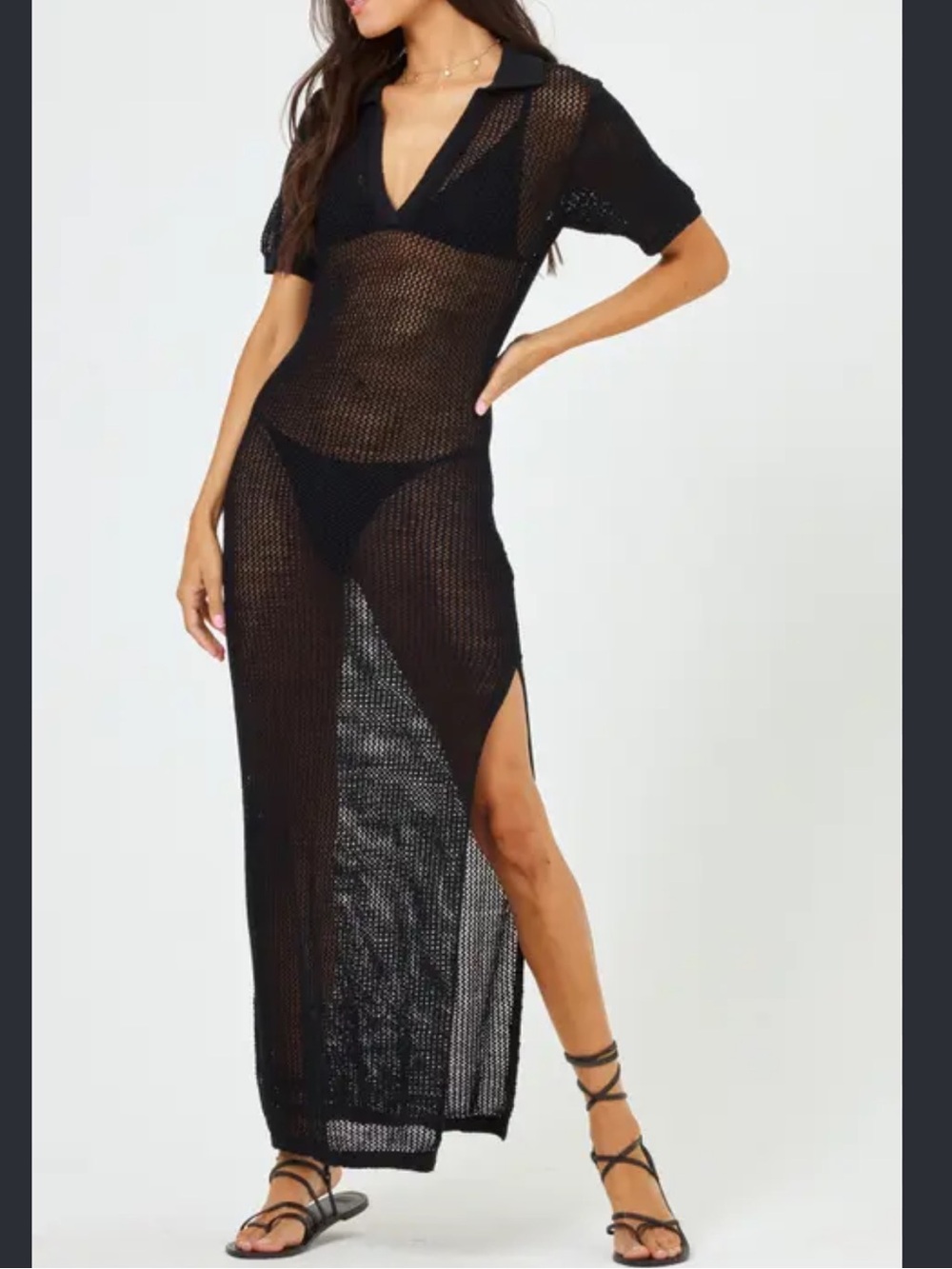 L*Space Sydney crochet Maxi Coverup
